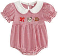 Baby Boy Girl Bubble Romper Short Sleeve Collar Summer Bodysuit by Merqwadd