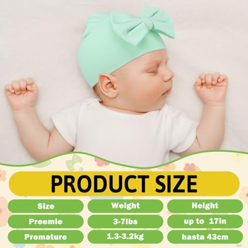 Cuffbow 4 Pcs Preemie Hats Baby Cap - Image 2