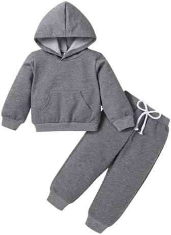 Happy Town Baby Fall Outfits for Girl Boy Long Sleeve Hoodie Top and Long by HappyTown