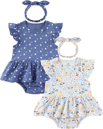 Baby Girls Romper Summer Ruffled Sleeve Bodysuit Dresses Infant Girl Clothes by ZAVBABY