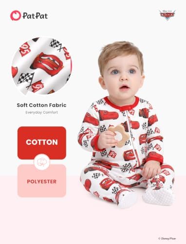 Disney Baby Boys Zip One-Piece Non-Slip Footie Romper - Image 4