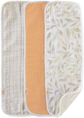 Crane Baby Willow 3-Piece Cotton Burp Cloth Set, 2 Prints, 1 Solid by CraneBaby