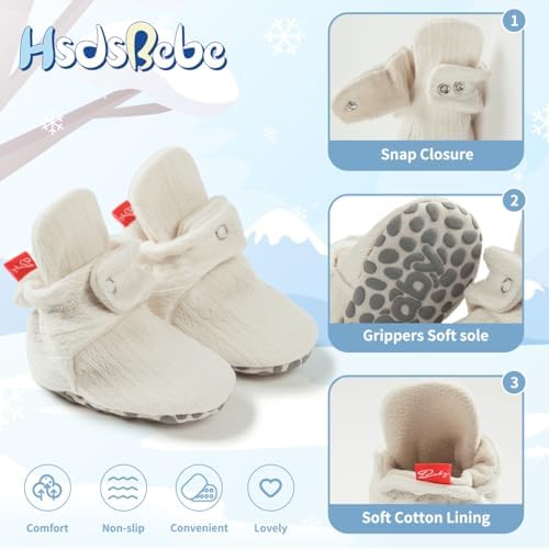 HsdsBebe Unisex Newborn Baby Cotton Booties Non-Slip Sole - Image 5