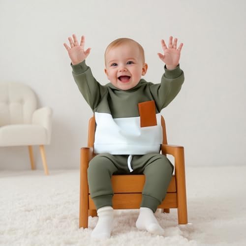 Infant Baby Boy Fall Winter Clothes Outfit Hooded Long Sweatshirt Pant Set - Image 2