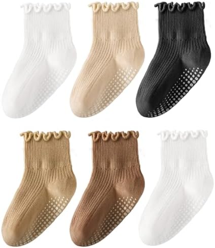 HONGTEYA 6 Pairs Toddler Ruffle Socks by HONGTEYA