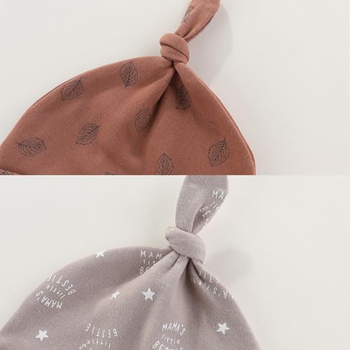 MAMIMAKA Baby Hat and Mittens Set Newborn Baby Hats Caps - Image 2