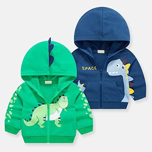 Baby Toddler Boys Dinosaur Hooded Zip Jacket Casual Outerwear Active Sweatshirt - Image 6