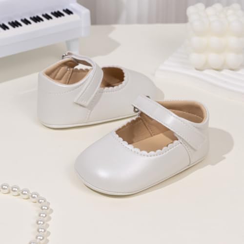 Meckior Infant Baby Girls Soft Sole Bowknot Princess Wedding Dress Mary Jane - Image 4