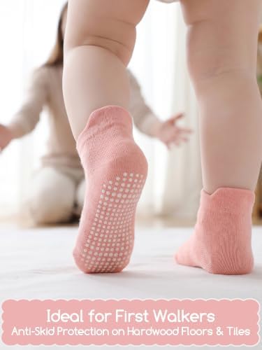 Aroveea Toddler Socks Non Slip Grip Ankle Baby 12 Pack - Image 3