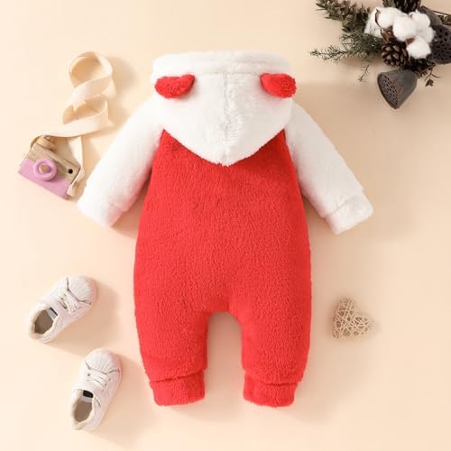Newborn Baby Boy Girl Bear Outfits Bear Fleece Suit Zipper Hooded Romper - Image 6
