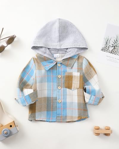 Toddler Baby Boy Long Sleeve Shirt Flannel Buffalo Plaid Shirts Button Down - Image 3