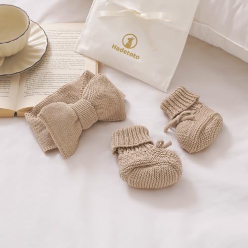 Hadetoto Baby Headband and Booties Set, 100% Organic Cotton - Image 4