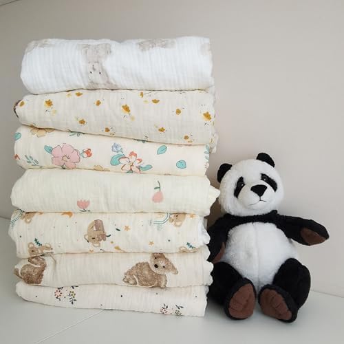Baby Blanket Double Layer Cotton Muslin Thick Quilt Neutral 40x40Inch Soft - Image 6