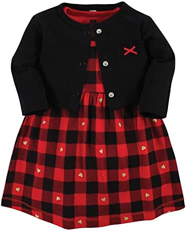 Hudson Baby Infant and Toddler Girls Cotton Dress and Cardigan Set by HudsonBaby