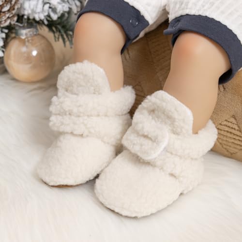 Meckior Newborn Infant Baby Girls Boys Warm Fleece Winter Booties First Walkers - Image 2