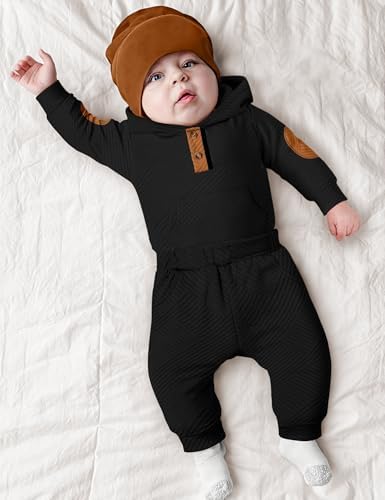 Fommy Baby Boy Clothes Colorblocked Long Sleeve Hoodie + Long Pants 2PCS Fall - Image 4