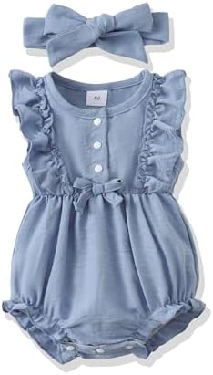 Renotemy Baby Girl Clothes Summer Rompers Cute Outfits Preemie-18 Months | by Renotemy