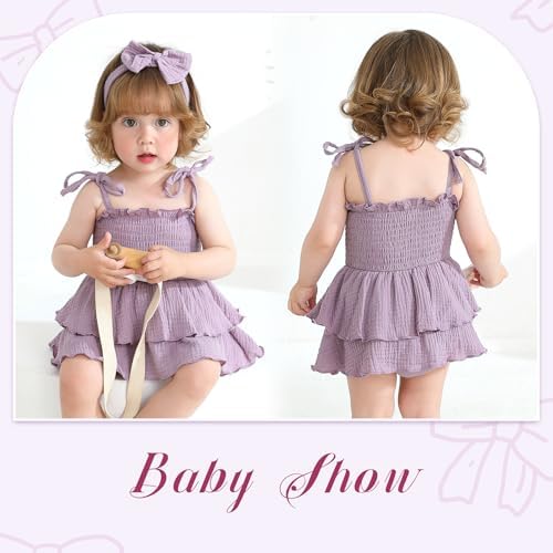 YOUNGER TREE Baby Girl Clothes Infant Summer Romper Dress Sleeveless Bodysuit - Image 3