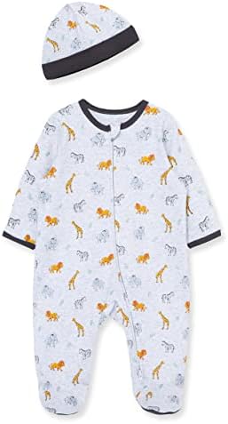 Little Me Baby Boy Clothes 2-Piece Baby Sleeper and Cap Set, 100% Cotton by LittleMeChildrensApparel