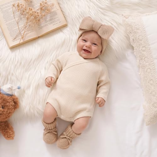 Hadetoto Baby Headband and Booties Set, 100% Organic Cotton - Image 3