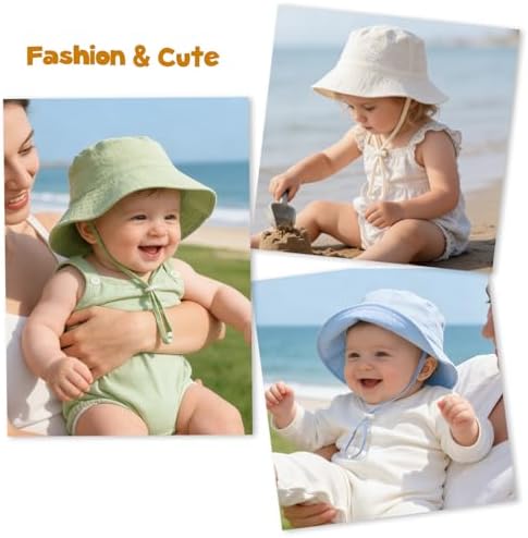 Baby Sun Hat Infant Toddler Summer Cotton Yarn Beach Bucket Hat - Image 7