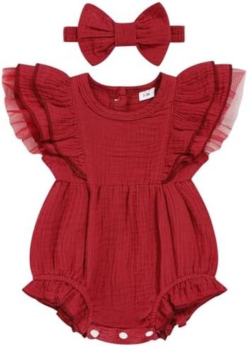 TITKKOP Ruffle Bubble Romper for Baby Girl | One-Piece Shorts Jumpsuit | Summer by TITKKOP