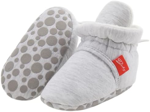 ohsofy Newborn Baby Cotton Booties Stay On Slipper Winter Warm Soft Shoes by ohsofy