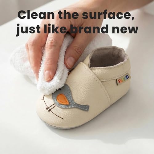 YALION Baby Soft Leather Shoes Suede Sole Infant Toddler First Walking Sports - Image 6