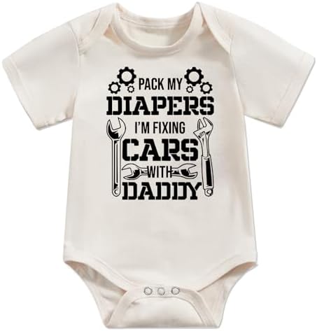Newborn Infant Baby Bodysuit Funny Letters Print Clothes Short Sleeve Romper by Unknown