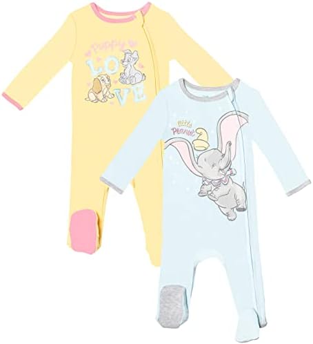 Disney Baby Girls' 2-Pack Footed Sleep N' Play Newborn to Infant by Disney