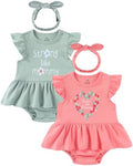 Baby Girls Romper Summer Ruffled Sleeve Bodysuit Dresses Infant Girl Clothes by ZAVBABY