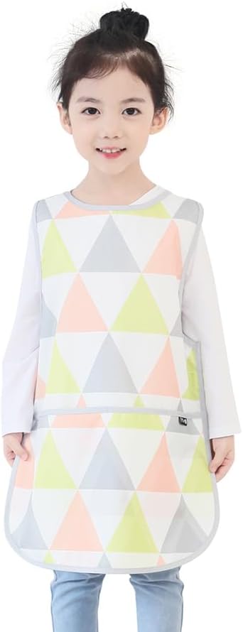 Kids Painting Apron – Waterproof Art Smock for Toddlers & Preschoolers, Messy Play, Baking, Crafts, Cooking, Mealtime