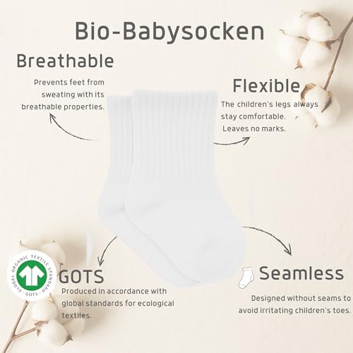 bistyle Baby Grip Ankle Socks 6 Pairs | Newborn Infant Toddlers Sock Organic - Image 3