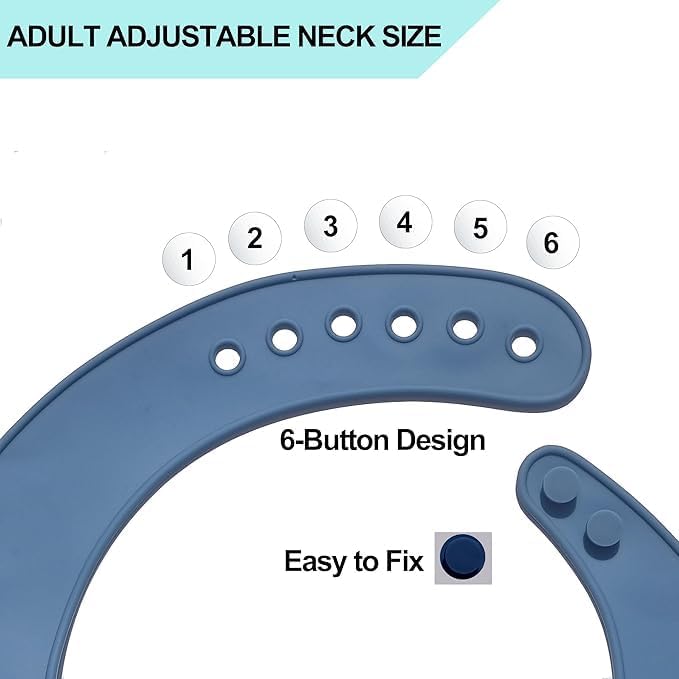 Silicone Adult Bib, Adjustable and Washable Bib - Image 2