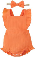 Fullfamous Baby Girl Ruffled Jumpsuit and Headband Set by Fullfamous