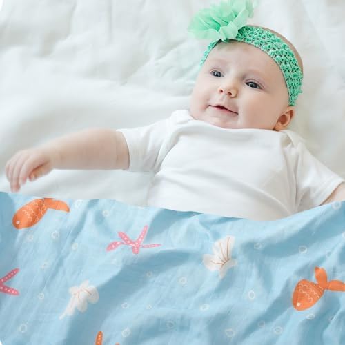 Baby Swaddle Blankets, Bamboo Muslin Receiving Blanket | 2-Pack, Lightweight & - Image 4