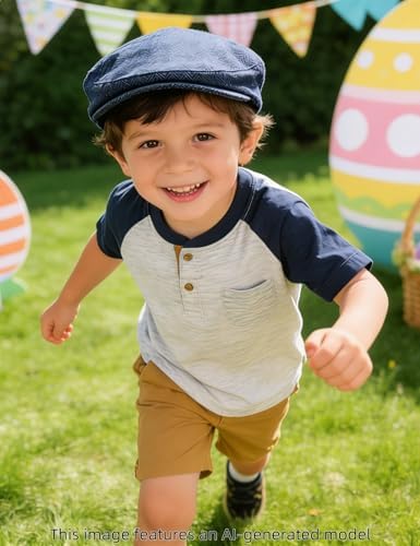 A&J DESIGN Baby Boys Newsboy Cap Toddler Kids Tweed Vintage Flat Hat - Image 5