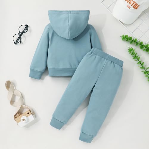 YOUNGER TREE Baby Clothes for Girls Boy Solid Color Hoodie and Sweatpants - Image 3