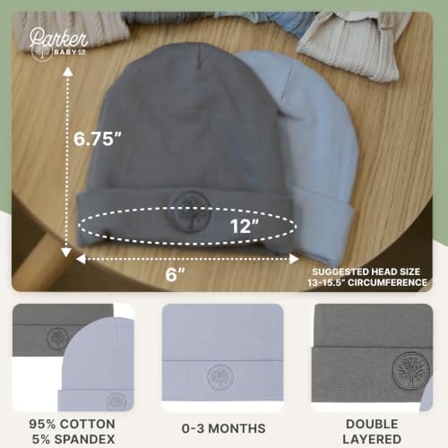 Parker Baby Co. Soft Baby Beanie Hats, Double-Layered - Image 5