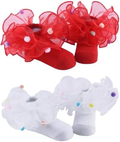 PrinceSasa Little Baby Girl Princess Lace Ruffles Socks Set - Image 4