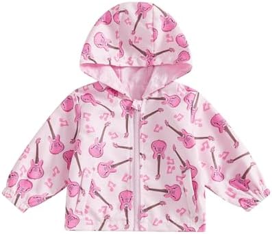 Toddler Girl Windbreaker Jacket Strawberry Baby Girls Hooded Fall Jackets Long by Mialoley