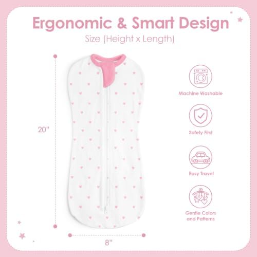 Baby Swaddle 0-2 Months, Cotton Arm-In Zipper Sleep Sack, Wearable Blankets Wrap - Image 2