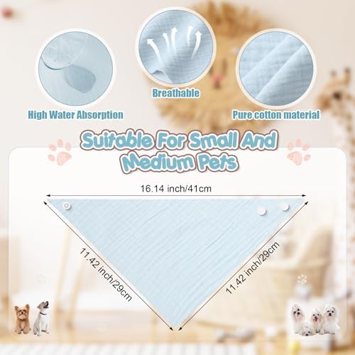 10 Pcs Muslin Cotton Triangle Dog Bandanas Reversible Pet Bibs Scarf Dog Scarves - Image 2