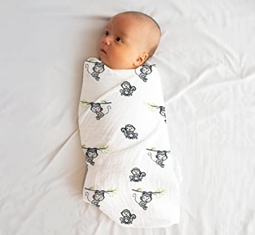 100% Muslin Swaddle Blankets, Baby Swaddling Blankets - Image 4