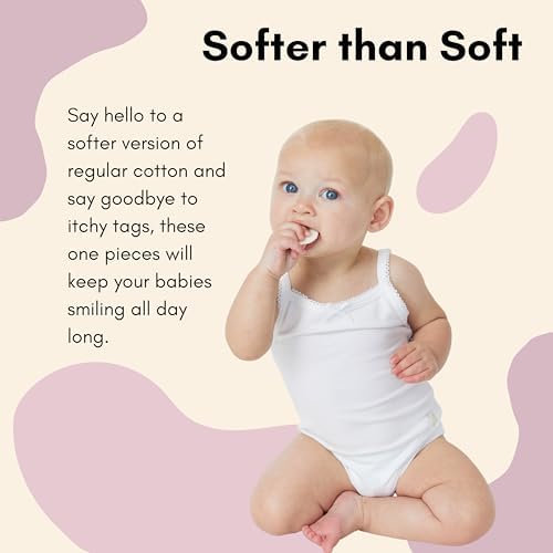 Feathers Baby Girl Tank Top Bodysuit Cotton One Piece 2 Pack, Sizes 3M-36M - Image 2