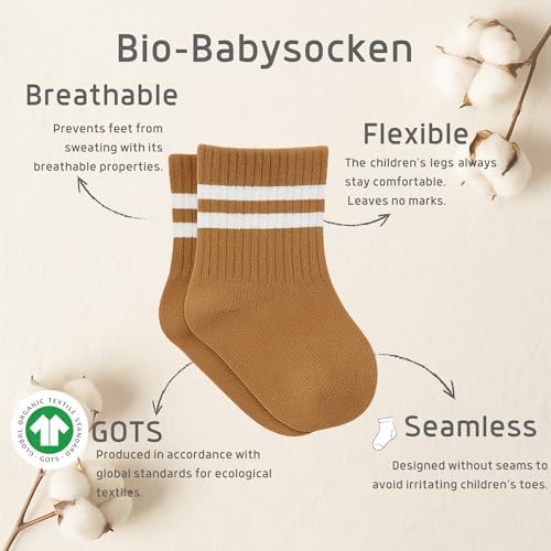 bistyle Baby Grip Ankle Socks 6 Pairs | Newborn Infant Toddlers Sock Organic - Image 3