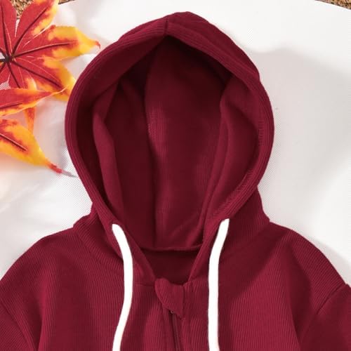 Unutiylo Unisex Baby Boys Girls Long Sleeve Infant Baby Zipper Hooded Jumpsuits - Image 5