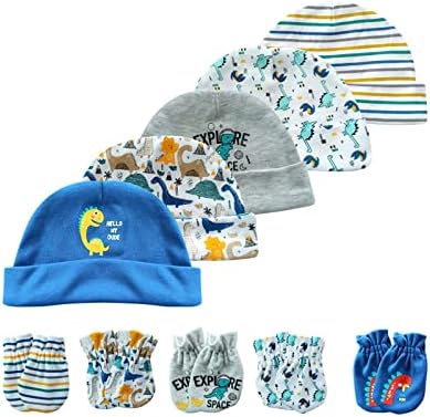 MAMIMAKA Baby Hat and Mittens Set Newborn Baby Hats Caps by MAMIMAKA
