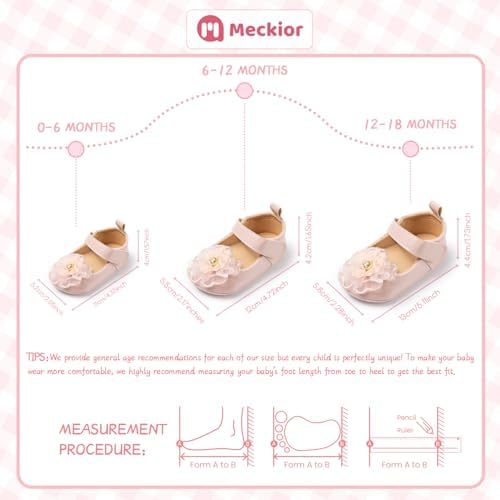 Meckior Infant Baby Girls Soft Sole Bowknot Princess Wedding Dress Mary Jane - Image 6