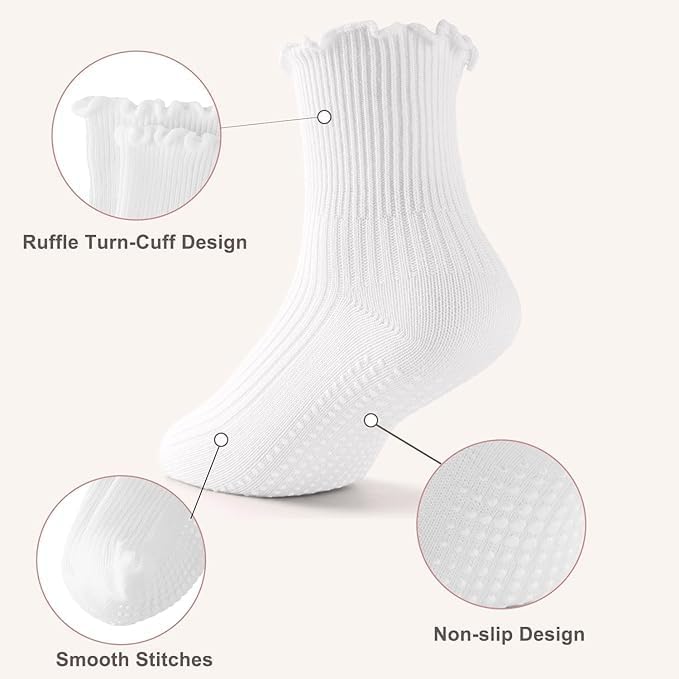HONGTEYA 6 Pairs Toddler Ruffle Socks - Image 4